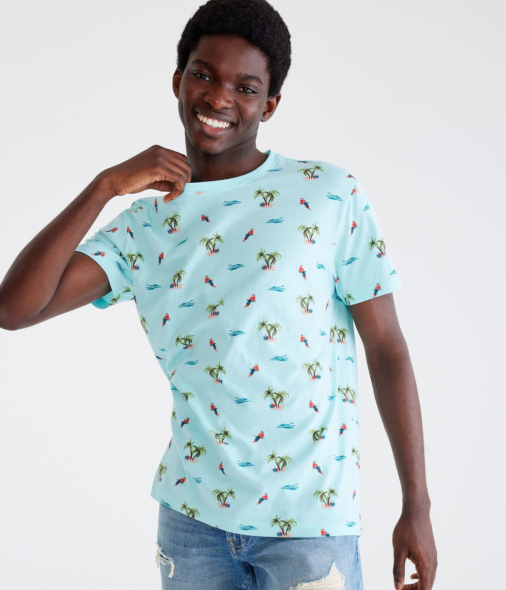 Parrot Island Print Graphic Tee