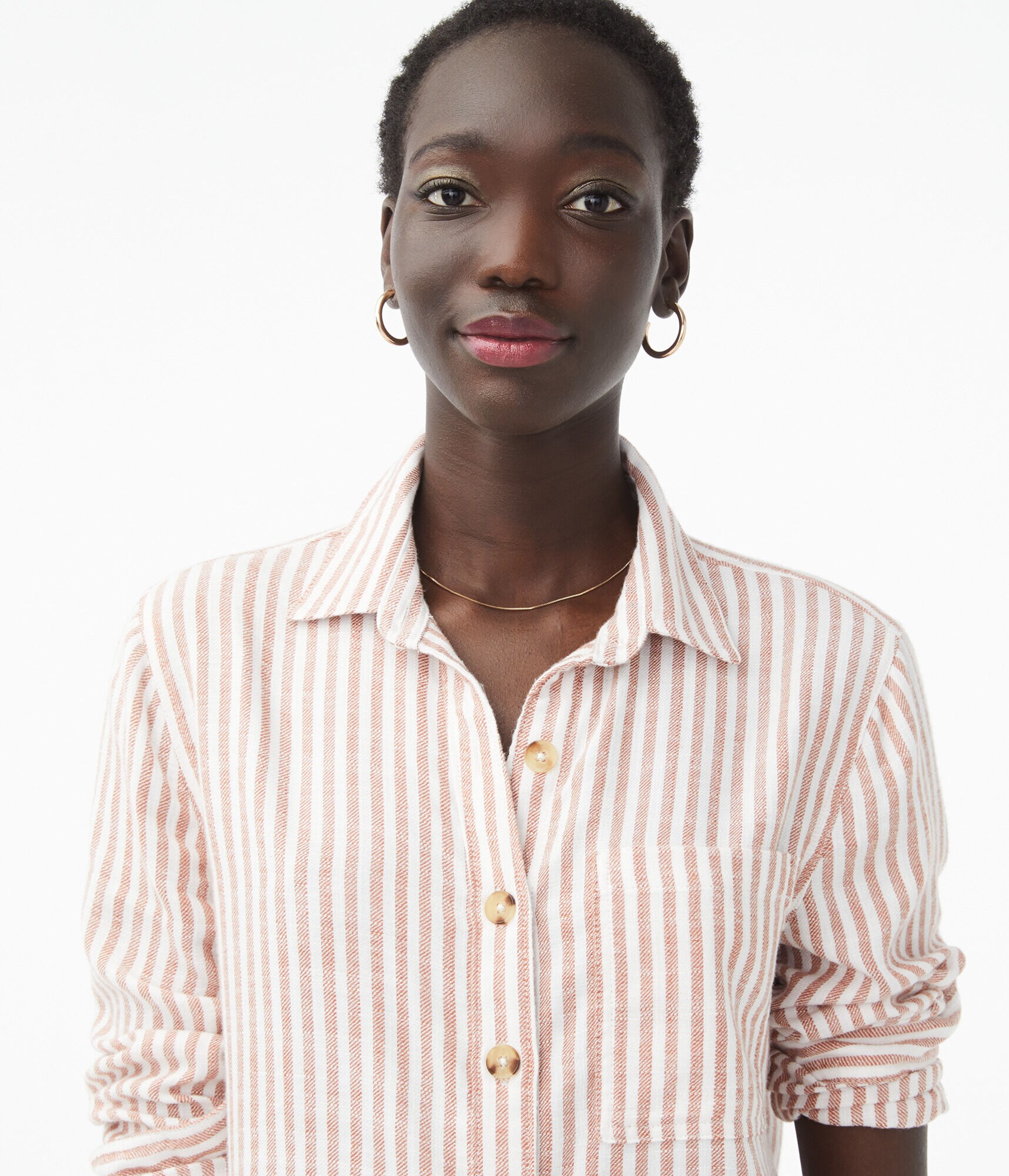 Long Sleeve Striped Button-Down Shirt