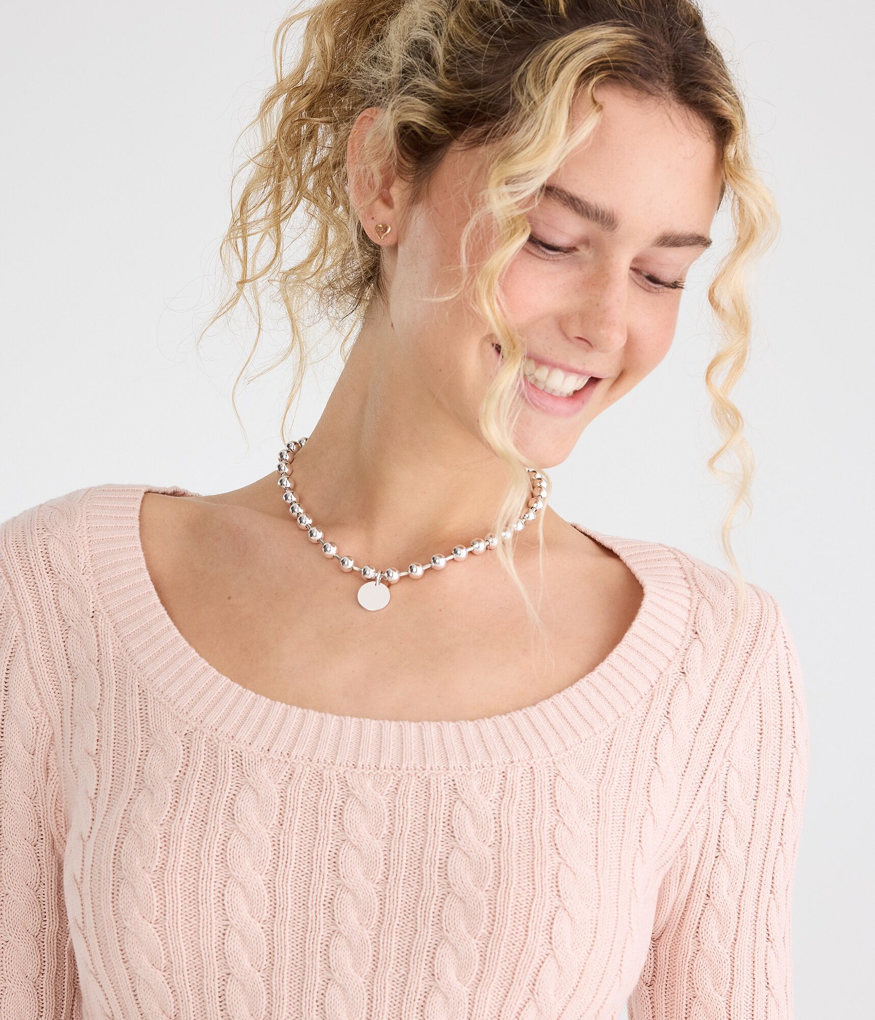 Cable Scoop-Neck Sweater