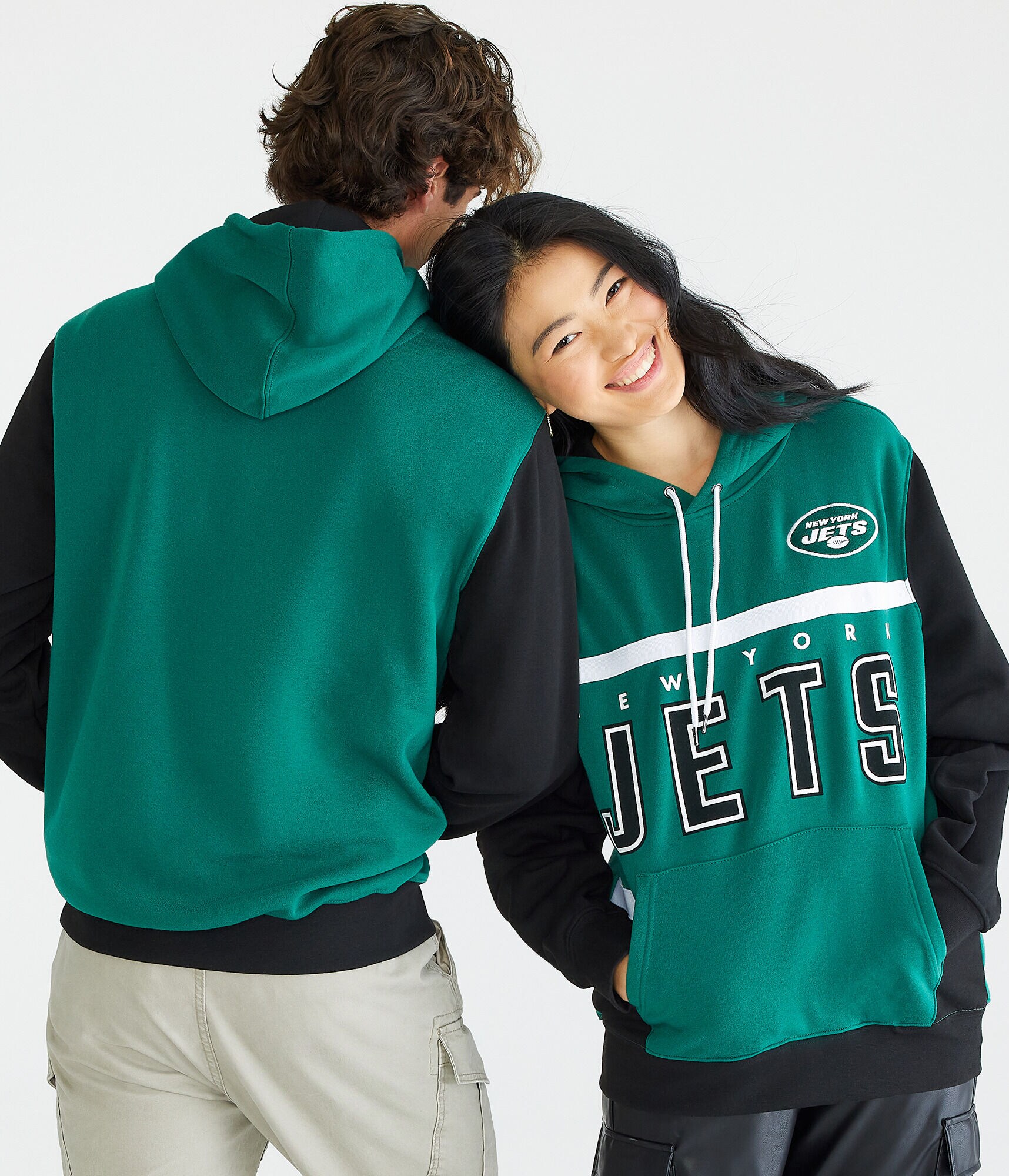 New York Jets Colorblock Pullover Hoodie