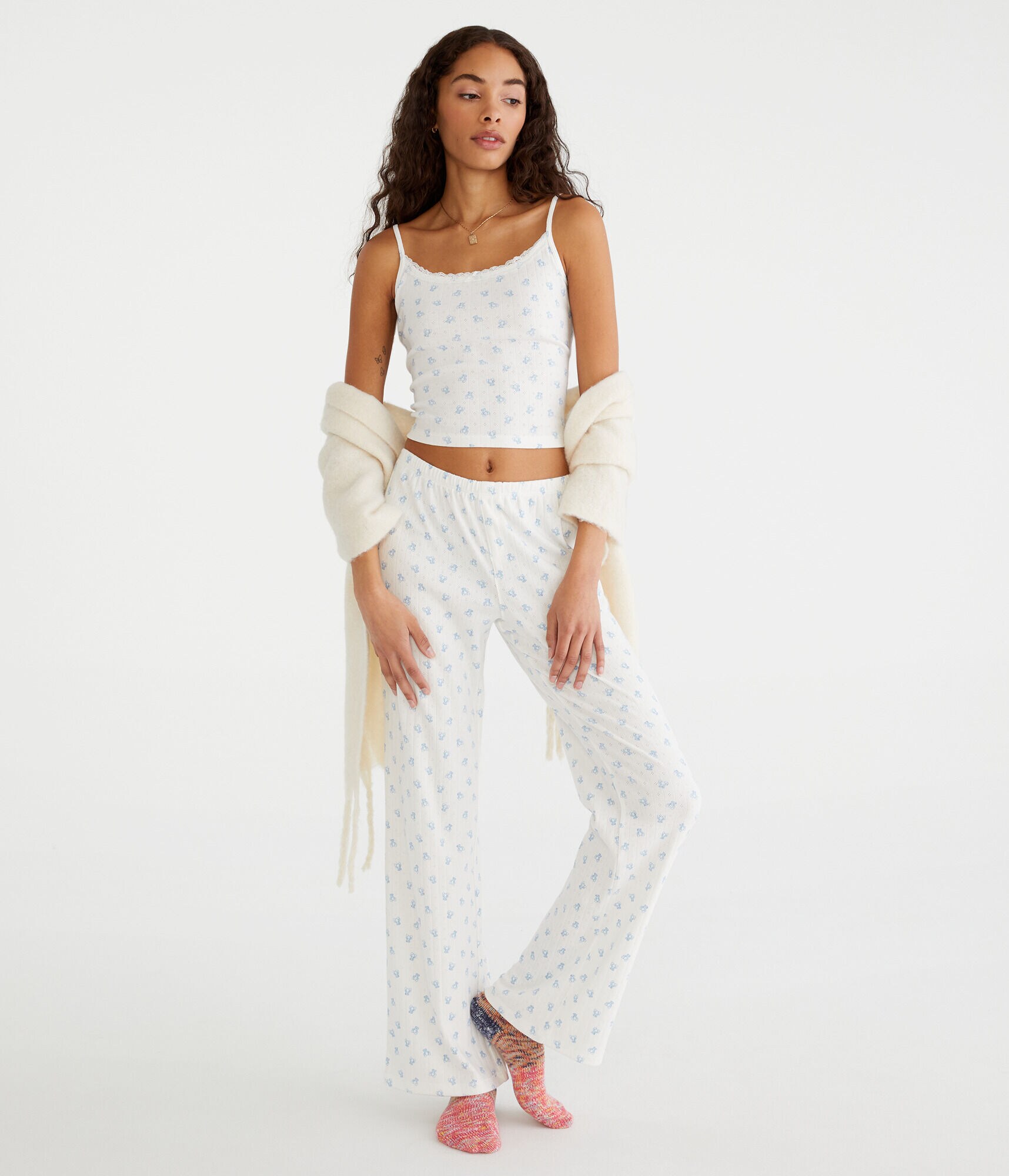 Printed Pointelle Sleep Pants