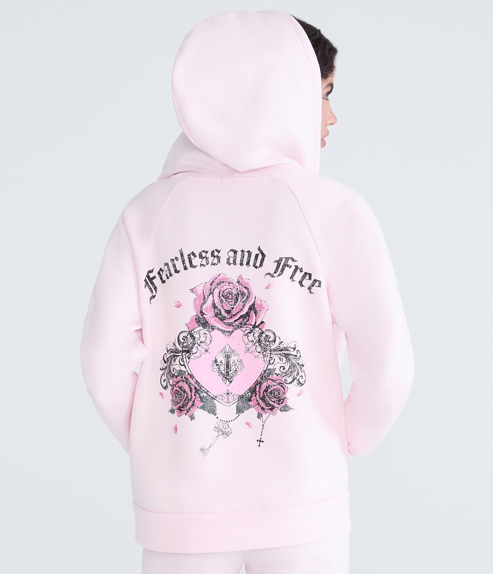 Cloud Soft Rose Locket Full-Zip Hoodie