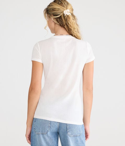 Aeropostale Circle Cherry Appliqué Graphic Tee Aeropostale Circle Cherry Appliqué Graphic Tee