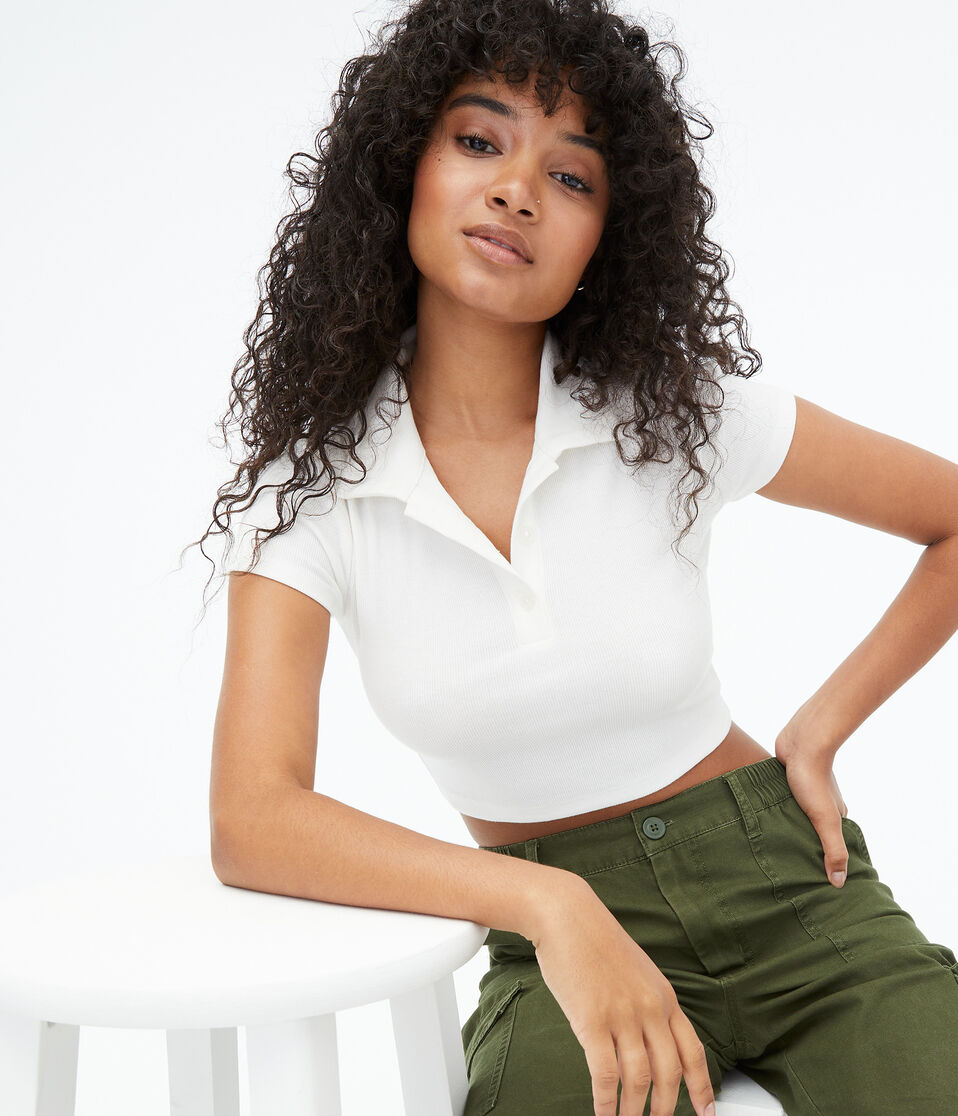 Micro Cropped Polo Tee
