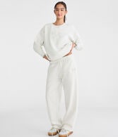 Cloud Soft Lace Bow Straight Leg Sweatpants
