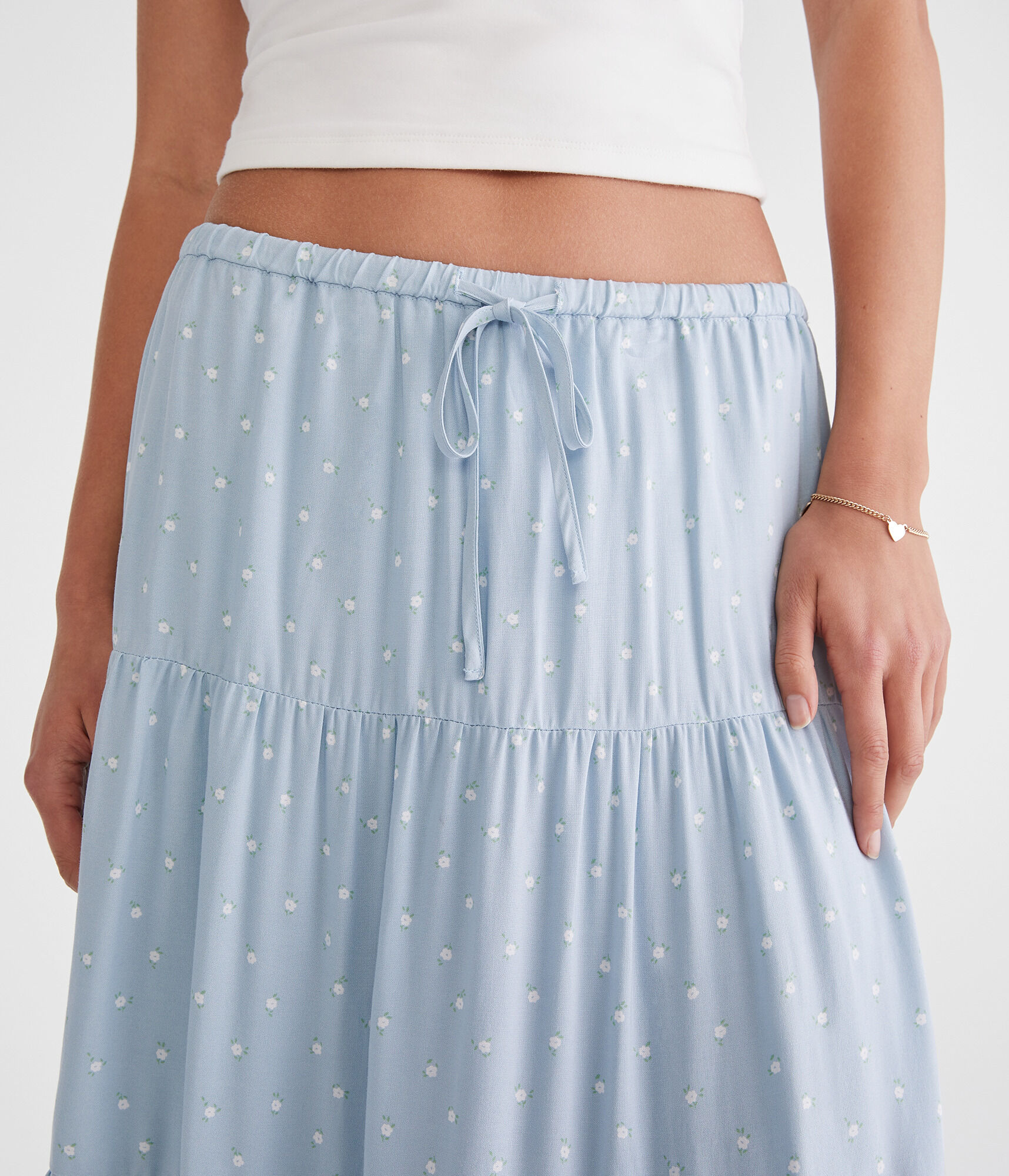 Floral Tiered Maxi Skirt