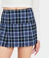 Plaid Pleated Mini Skirt