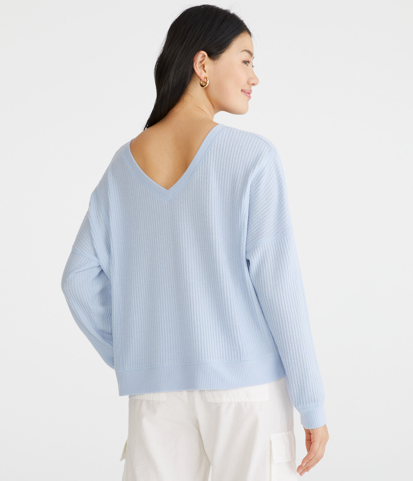 Long Sleeve Wear 2 Ways Cozy Waffle Tee