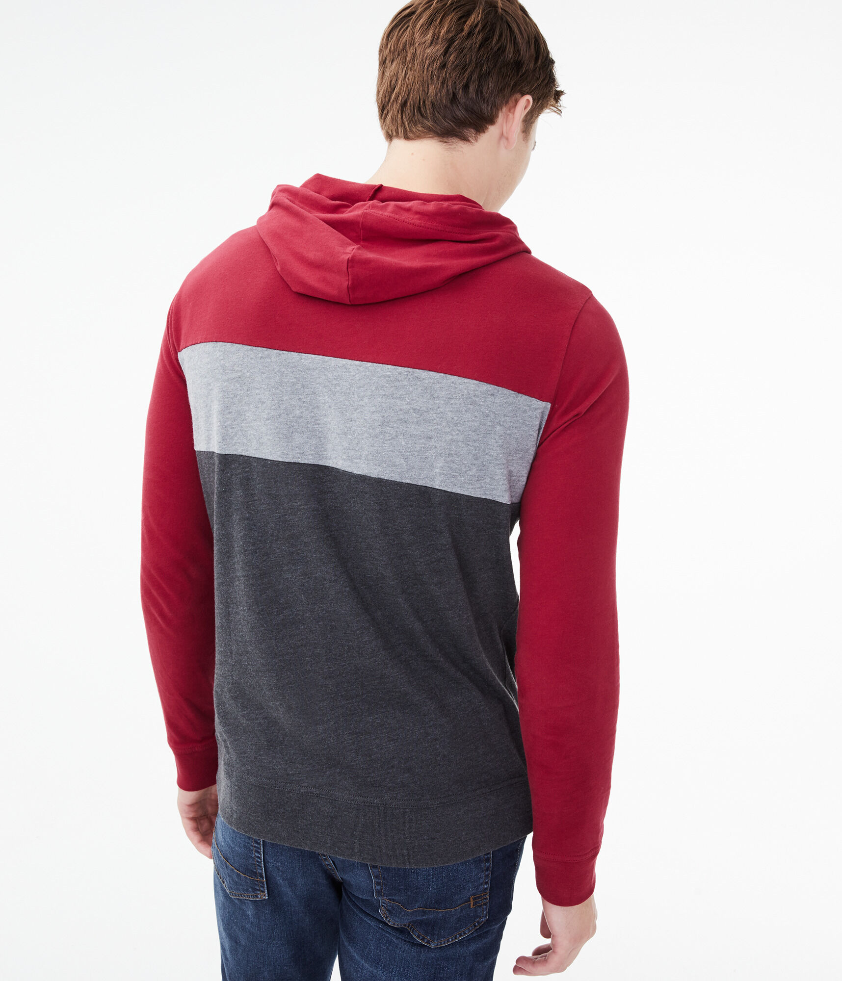Long Sleeve Colorblock Hooded Tee