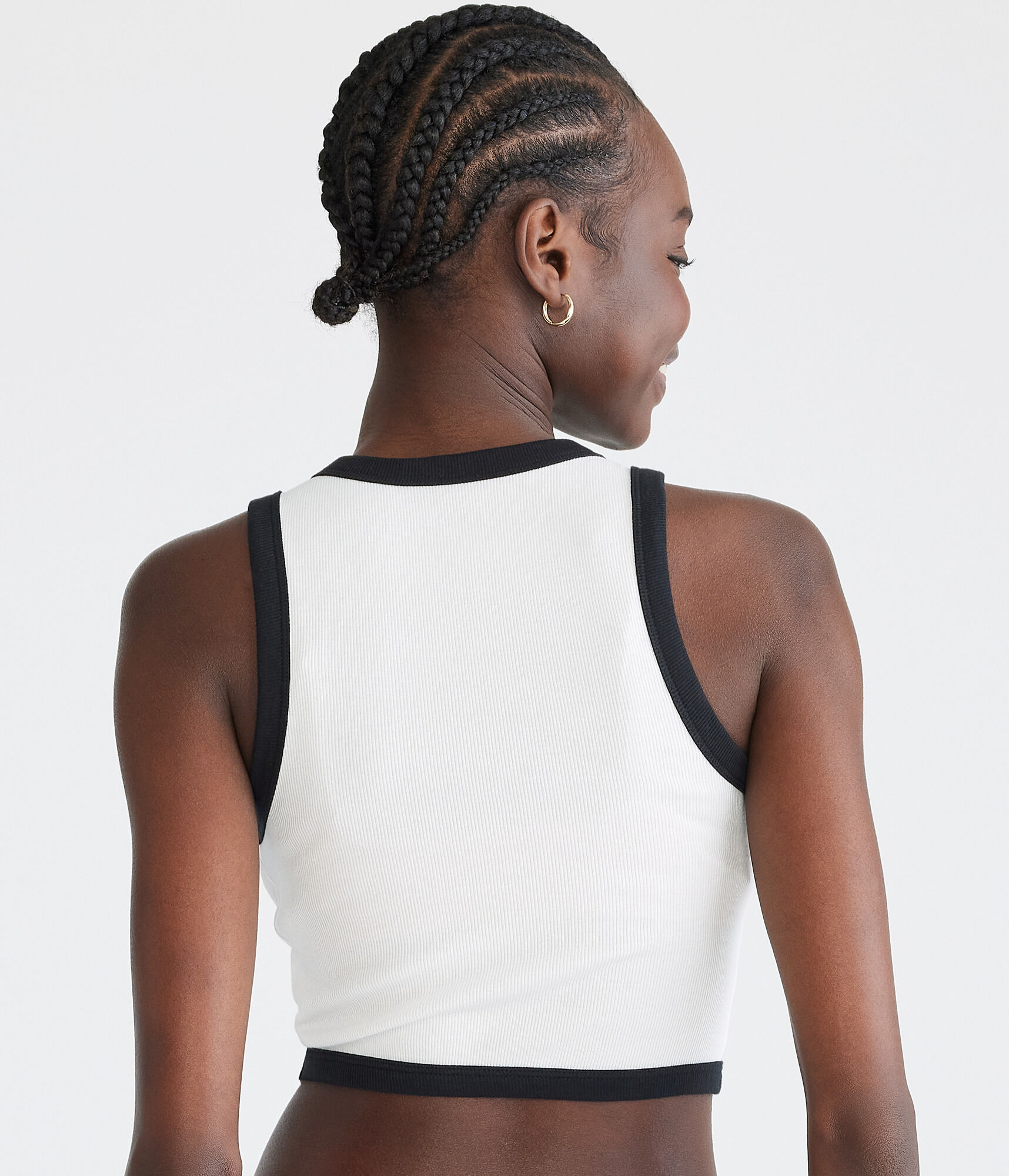 Seriously Soft Cropped High-Neck Ringer Tank