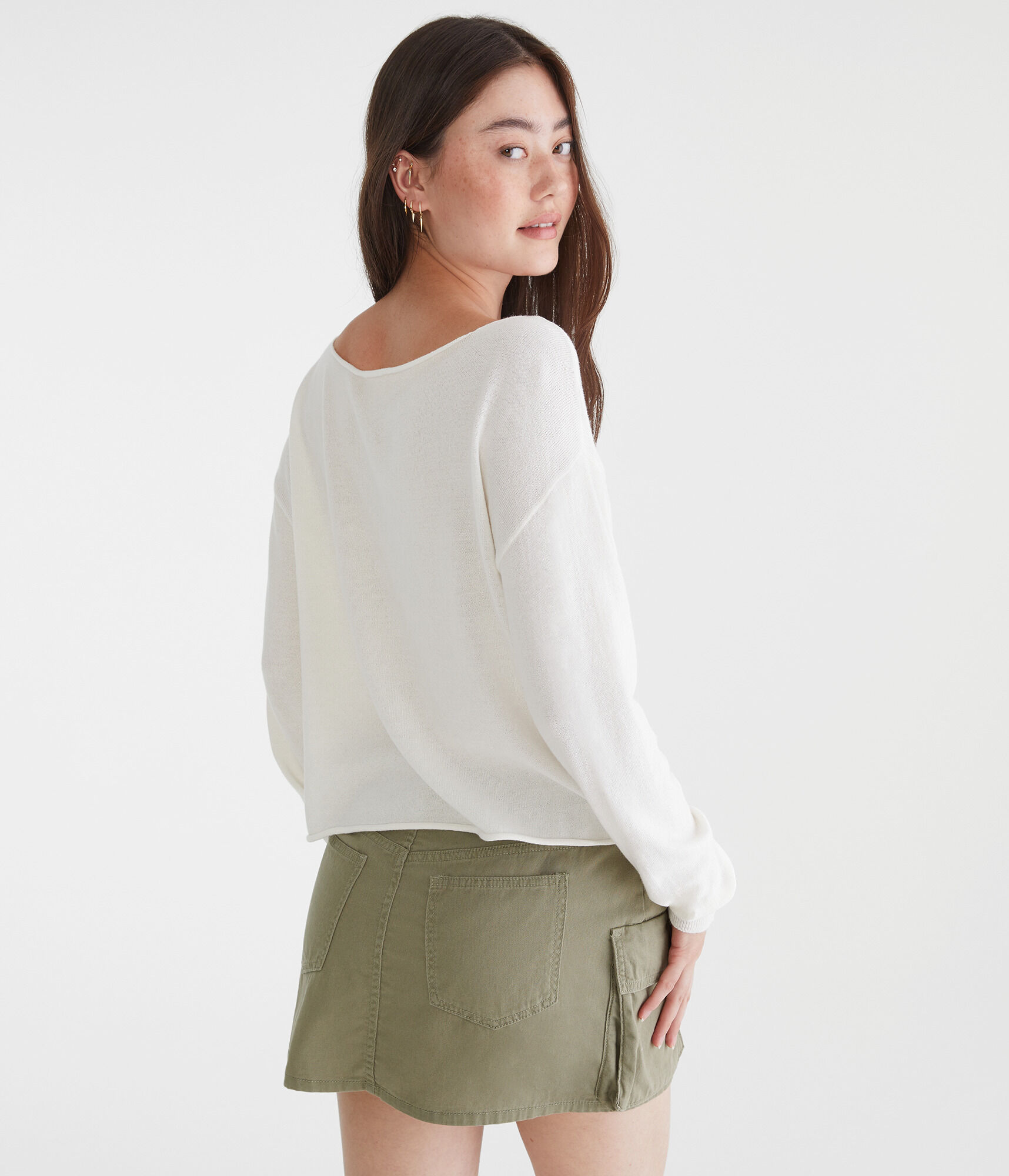 Strawberry Slash-Neck Sweater