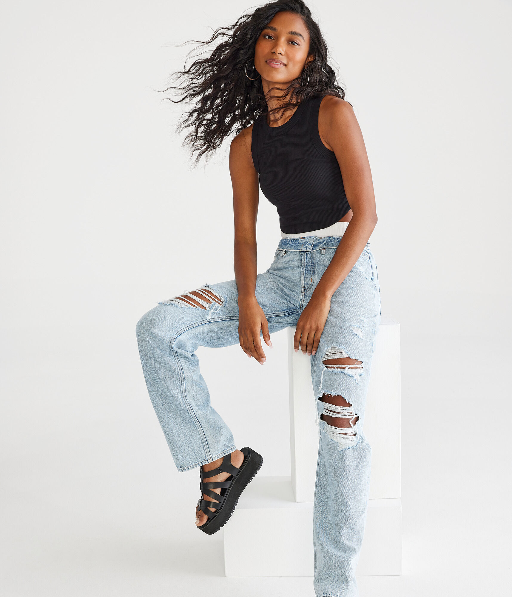 High-Rise Curvy Baggy Jean
