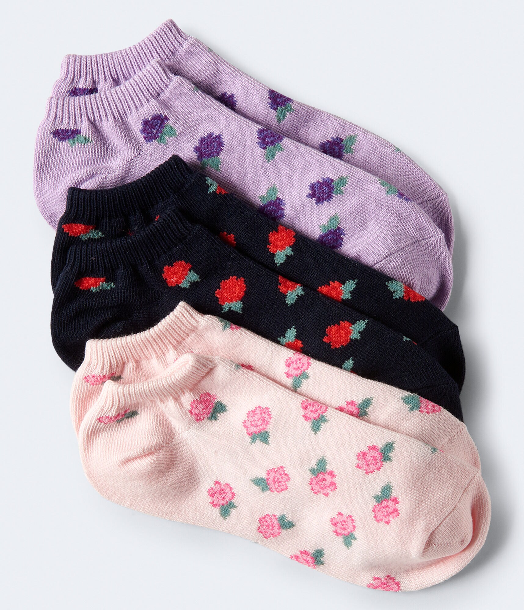 3Pack Roses Ankle Socks