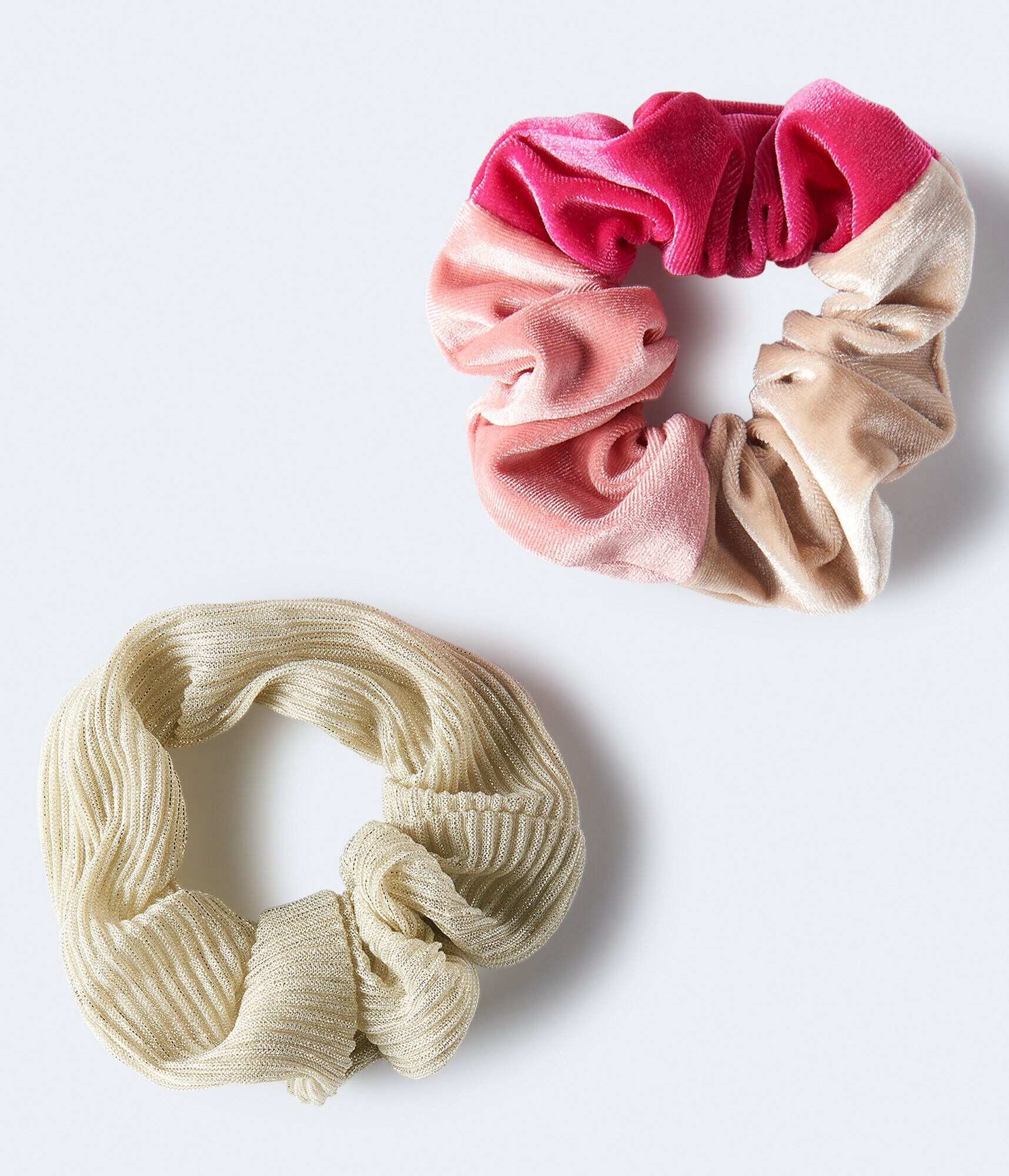 Colorblock &amp; Metallic Scrunchie 2-Pack***