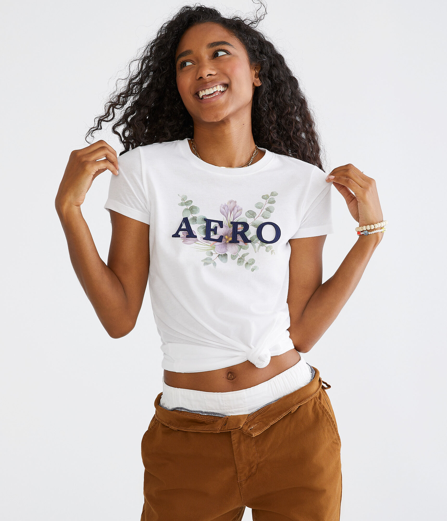 Aero Floral Appliqu&eacute; Graphic Tee