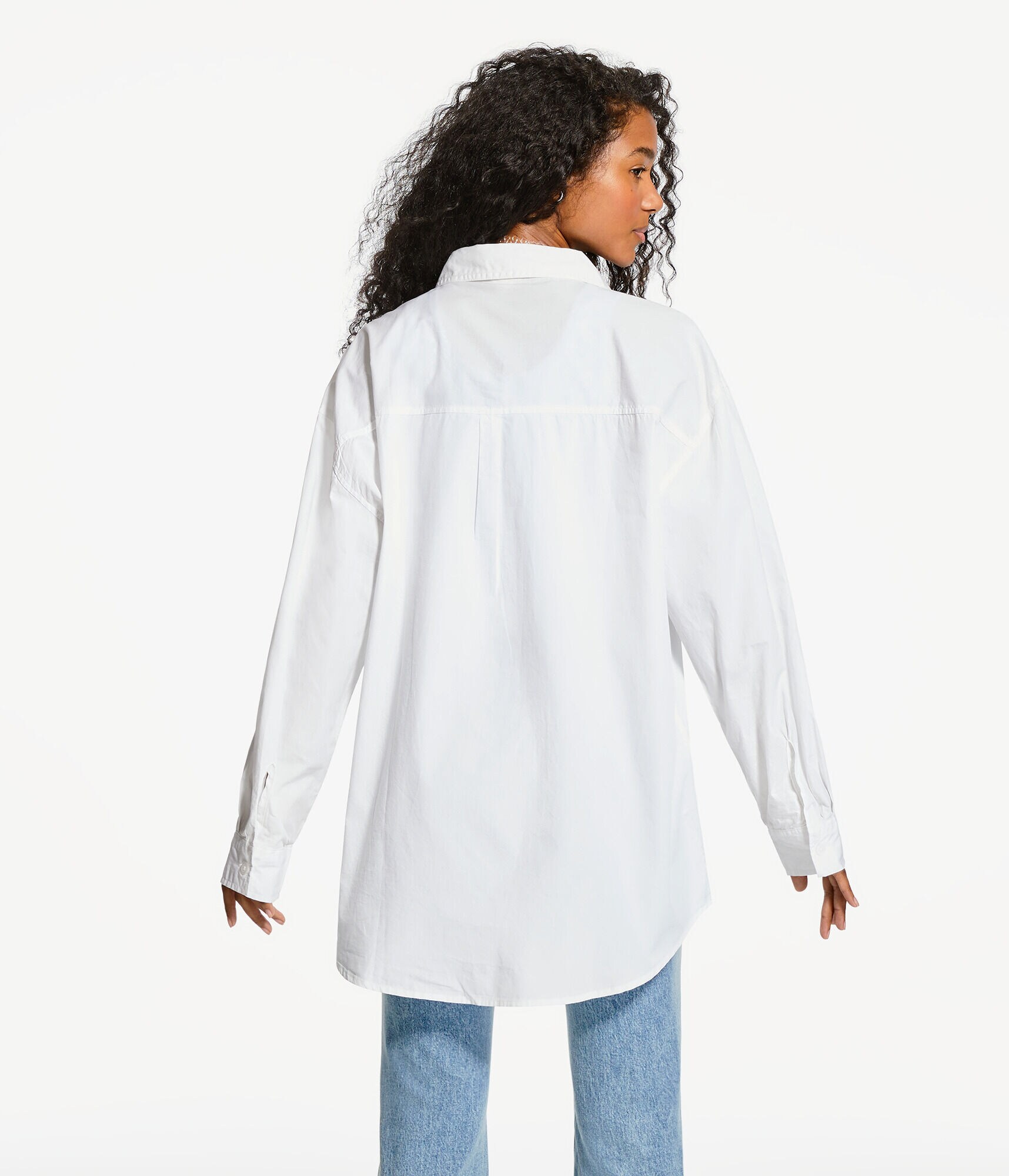 Long Sleeve Poplin Button-Down Dad Shirt