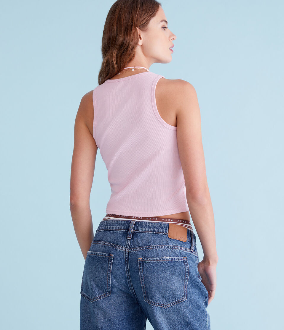 Hello Kitty Face Cropped High-Neck Tank