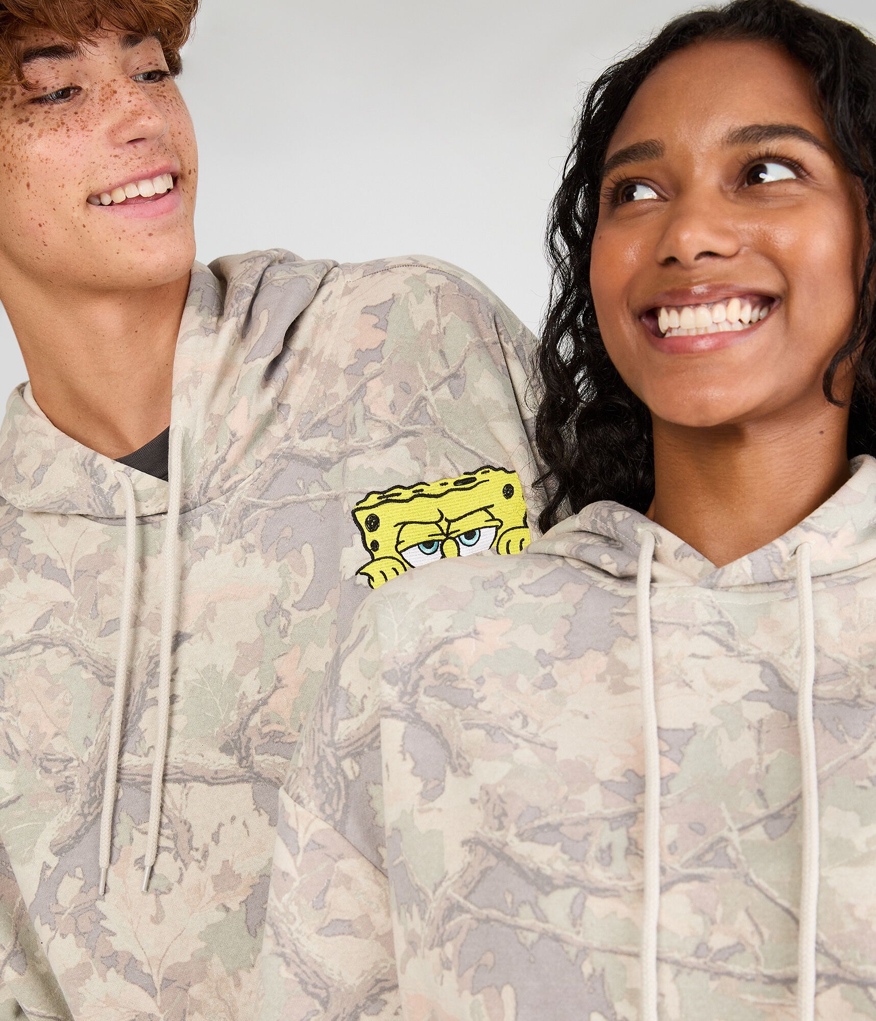 SpongeBob x Aero Forest Camo Pullover Hoodie