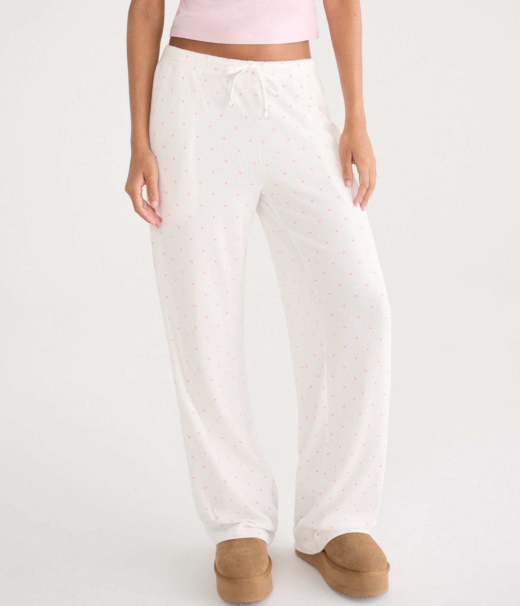 Polka Dot Rib Sleep Pants