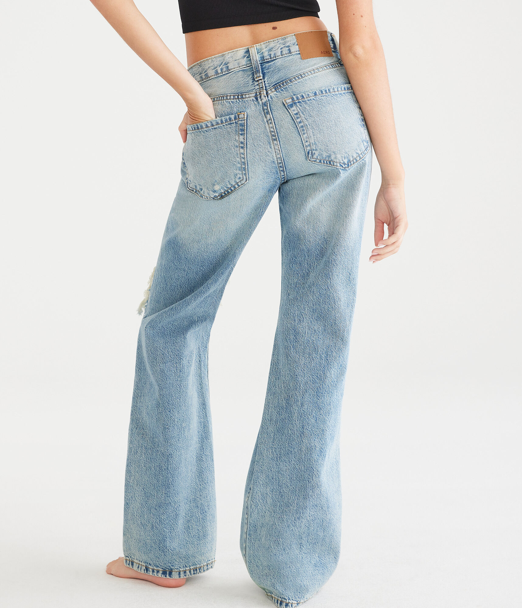 Low-Rise Boyfriend Flare Jean
