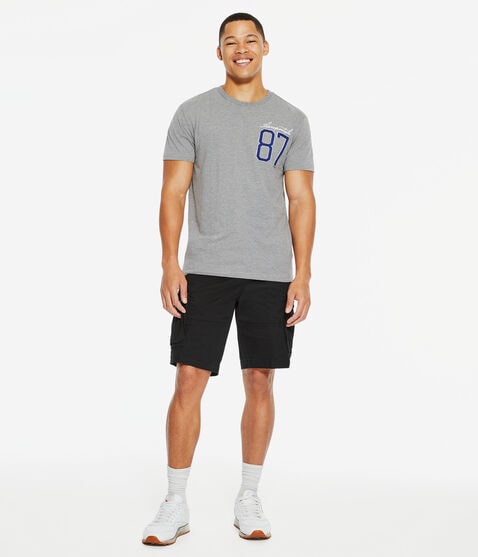Aeropostale 87 Logo Appliqué Graphic Tee Aeropostale 87 Logo Appliqué Graphic Tee