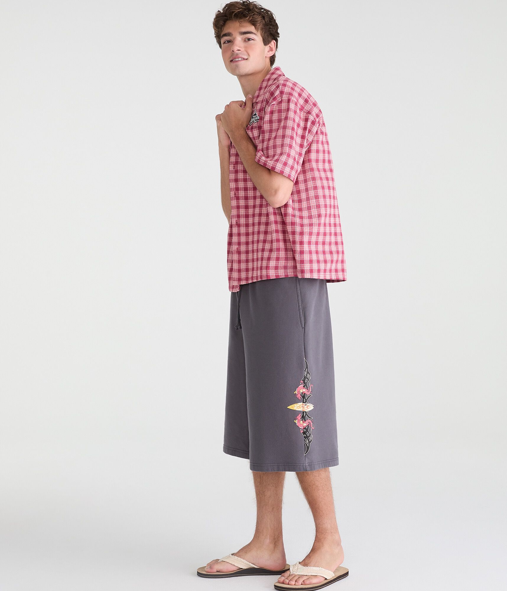 Quiksilver Dragon Tattoo Super Baggy Fleece Shorts