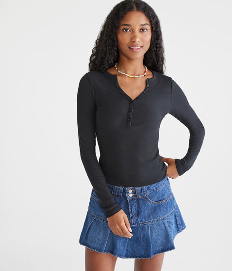 Long Sleeve Buttery Soft V-Neck Henley Long Sleeve Buttery Soft V-Neck Henley