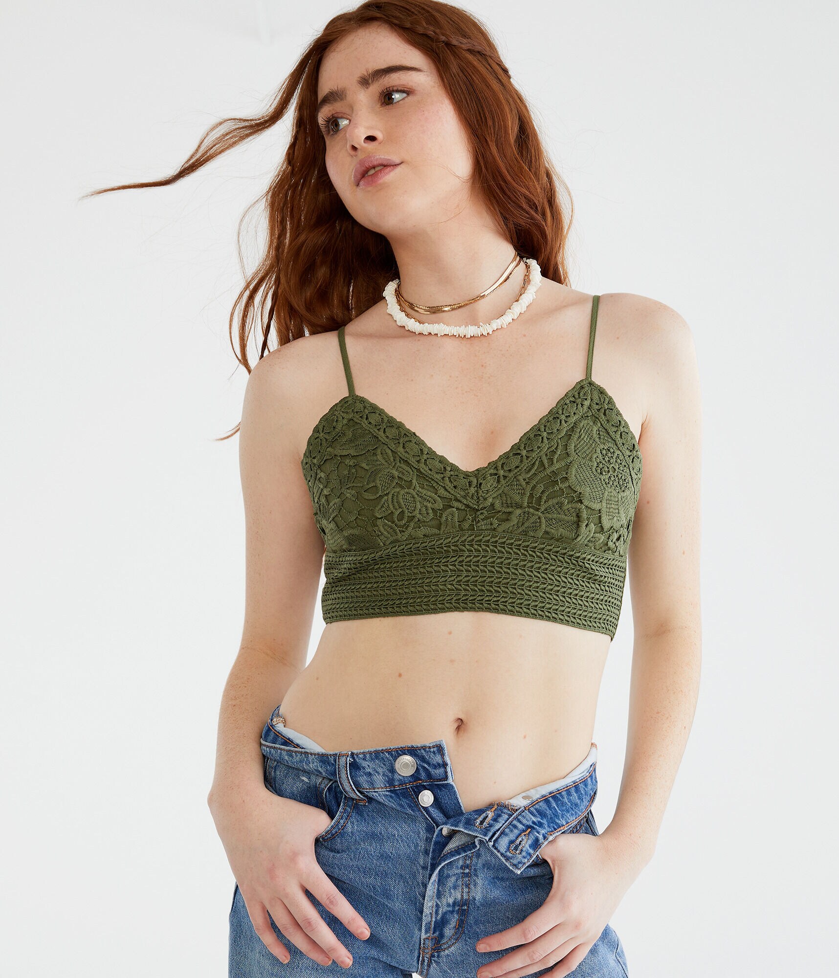 Lace Tie-Back Cropped Cami