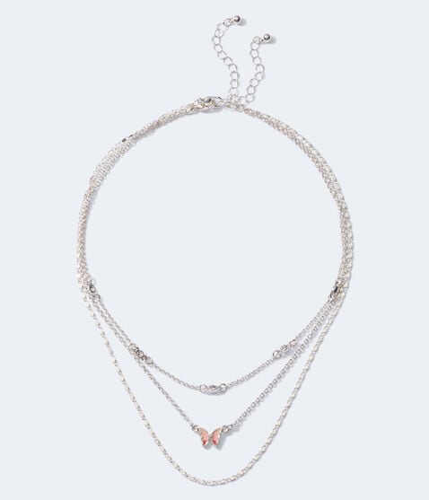 Butterfly & Rhinestone Necklace 2-Pack Butterfly & Rhinestone Necklace 2-Pack