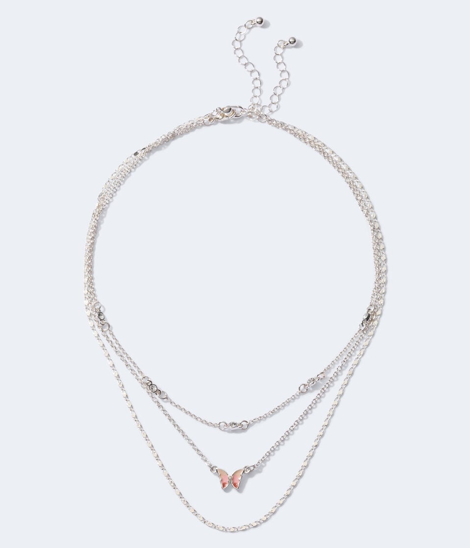 Butterfly & Rhinestone Necklace 2-Pack