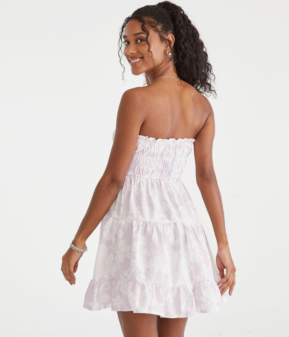 Floral Strapless Mini Dress