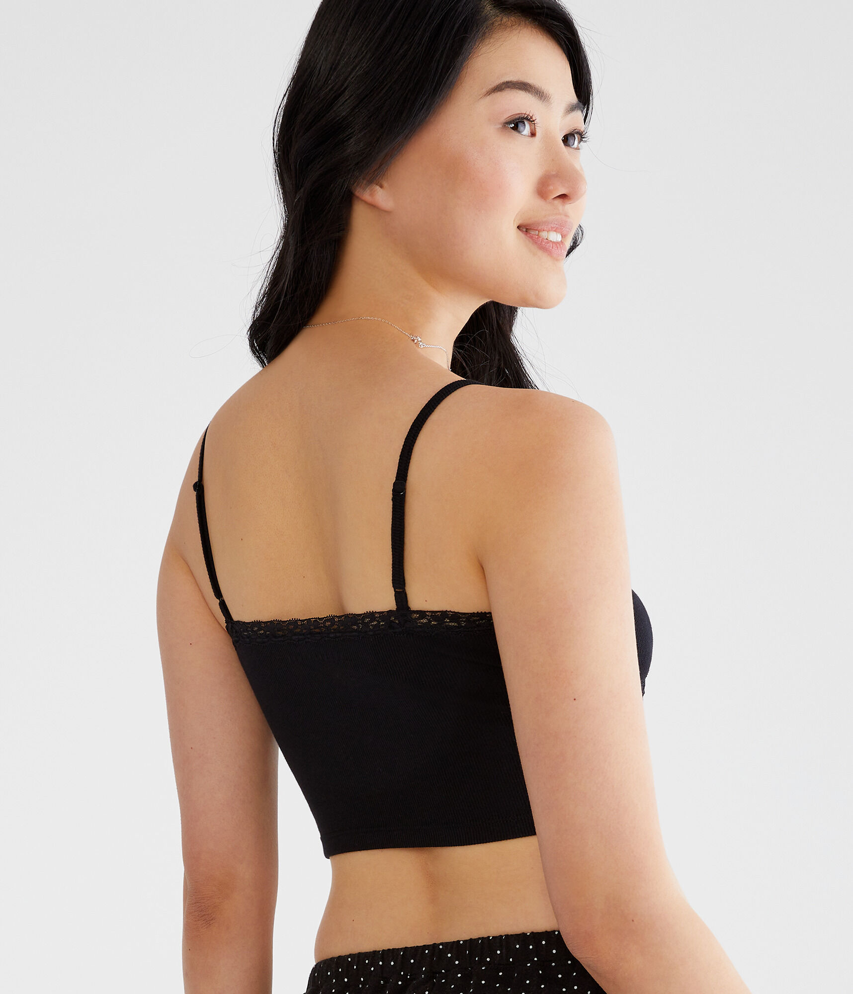 Crossover Lace Cropped Cami