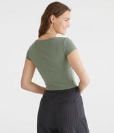 Cinched Scoop-Neck Tee