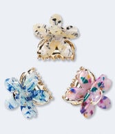 Marbled Flower Claw Hair Clip 3-Pack