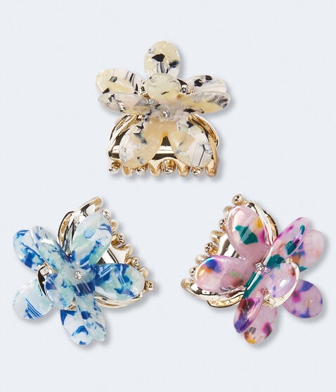 Marbled Flower Claw Hair Clip 3-Pack Marbled Flower Claw Hair Clip 3-Pack