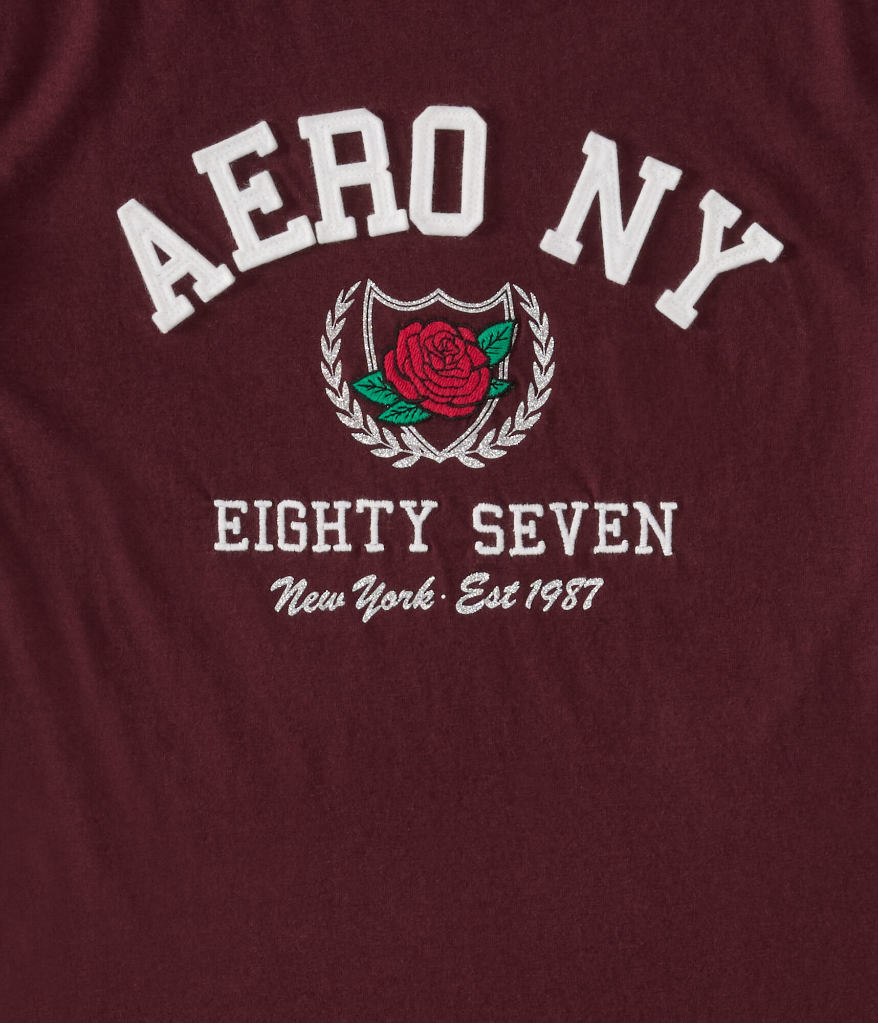 Aero NY Rose Crest Appliqu&eacute; Graphic Tee