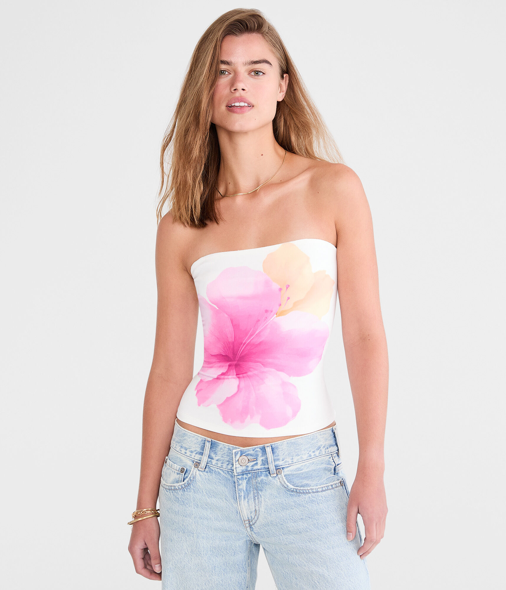 Hibiscus Flower Tube Top
