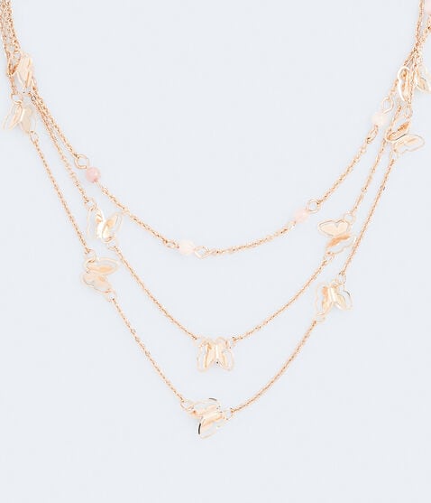 Semi-Precious Stone & Butterfly Necklace 2-Pack Semi-Precious Stone & Butterfly Necklace 2-Pack