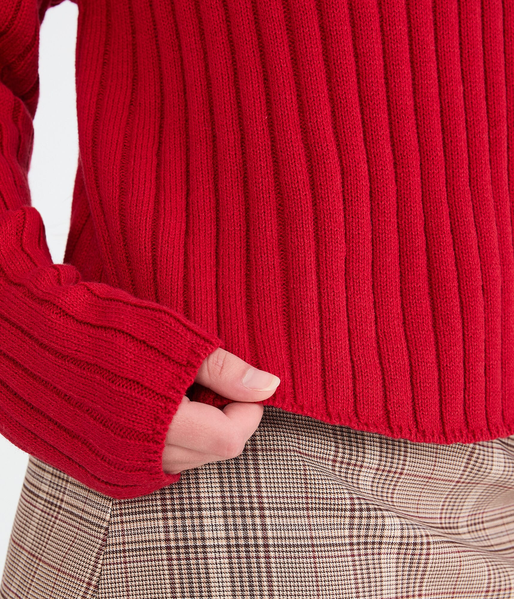 Ribbed V-Neck Sweater