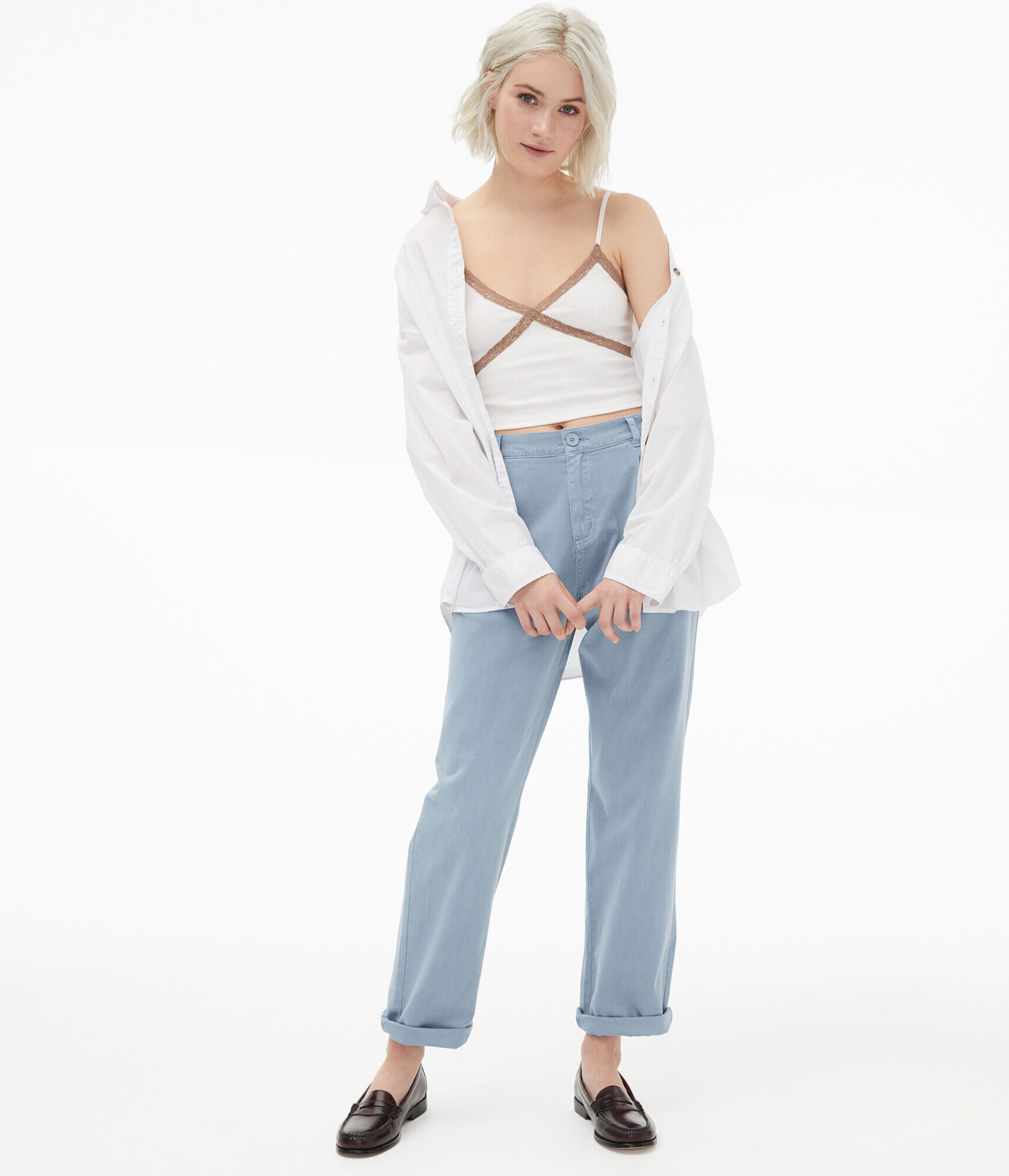 High-Rise Relaxed Pleated Pants