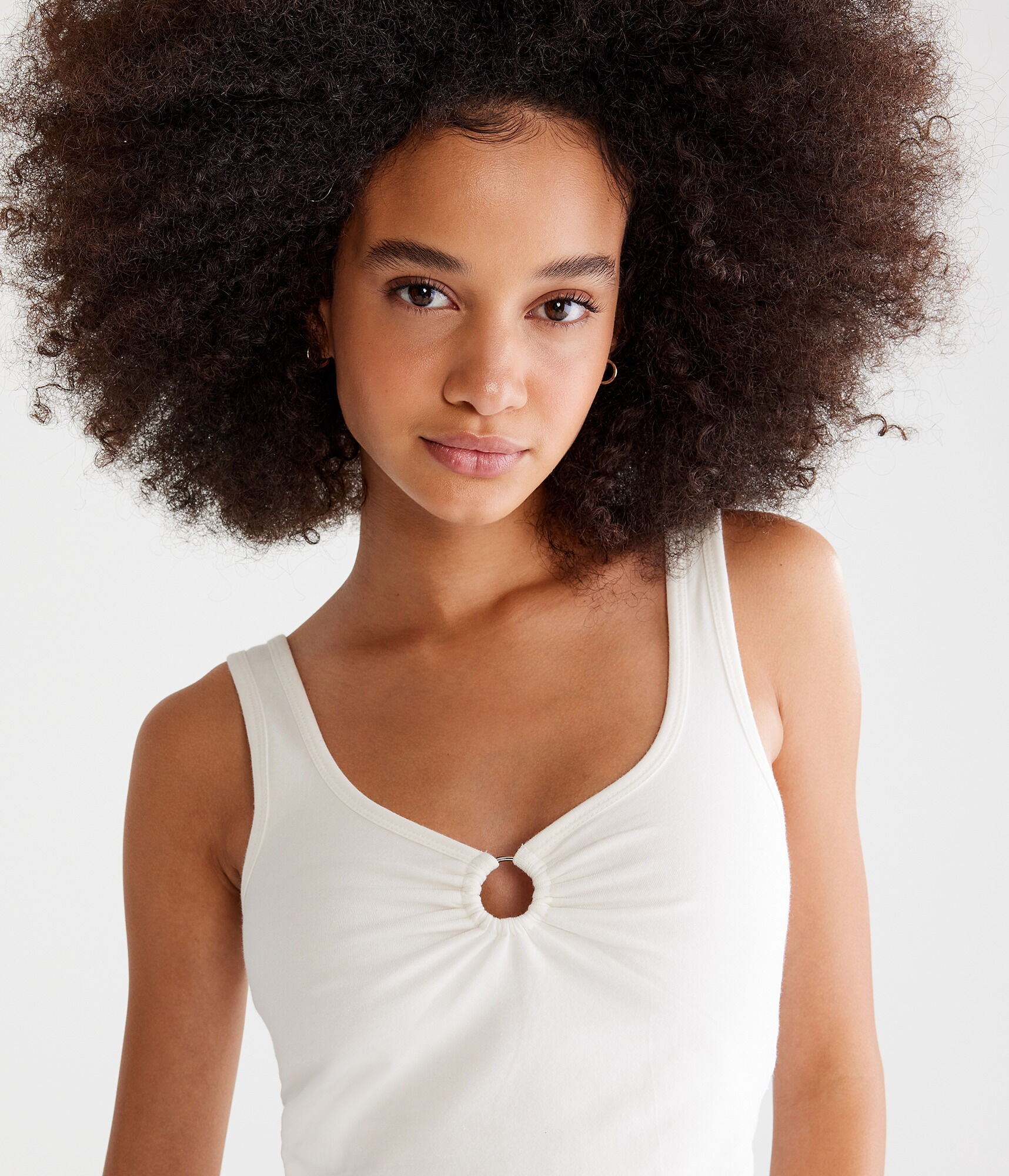 Solid O-Ring Cropped Tank