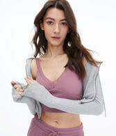 Lacy Waffle-Knit Cropped Sleep Tank