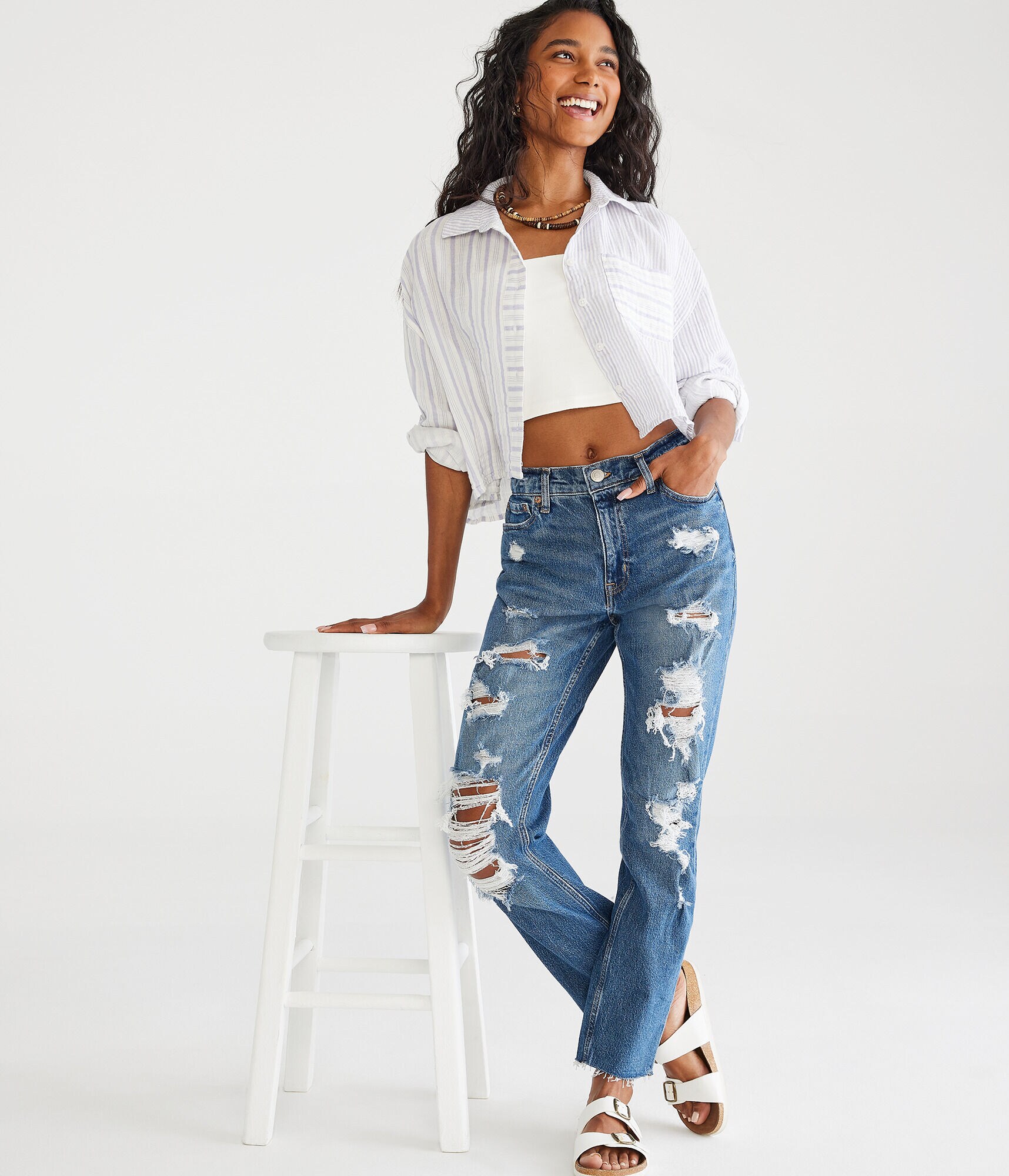 High-Rise Stretch Mom Jean