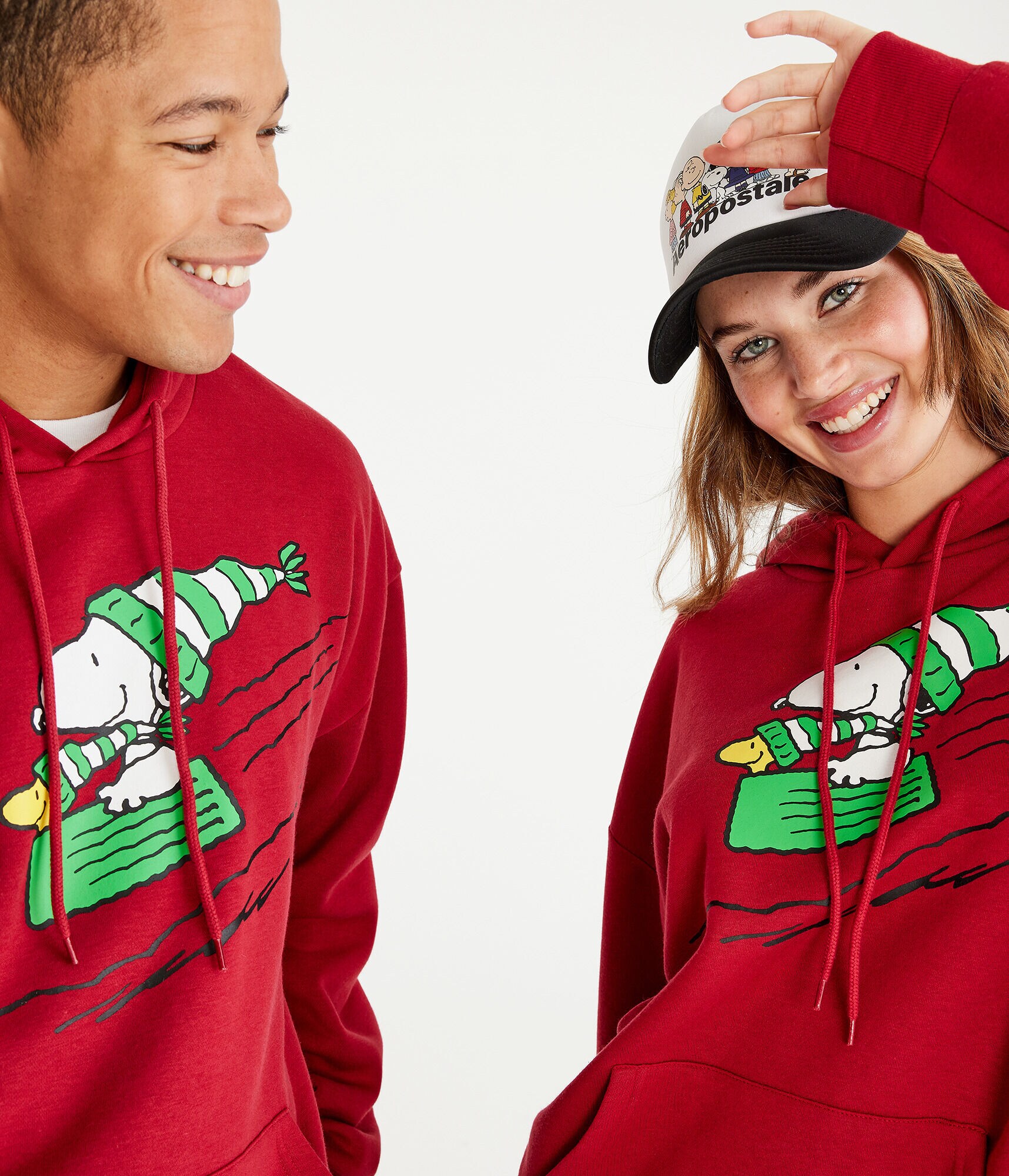Peanuts&reg; | A&eacute;ropostale Snoopy Sledding Pullover Hoodie