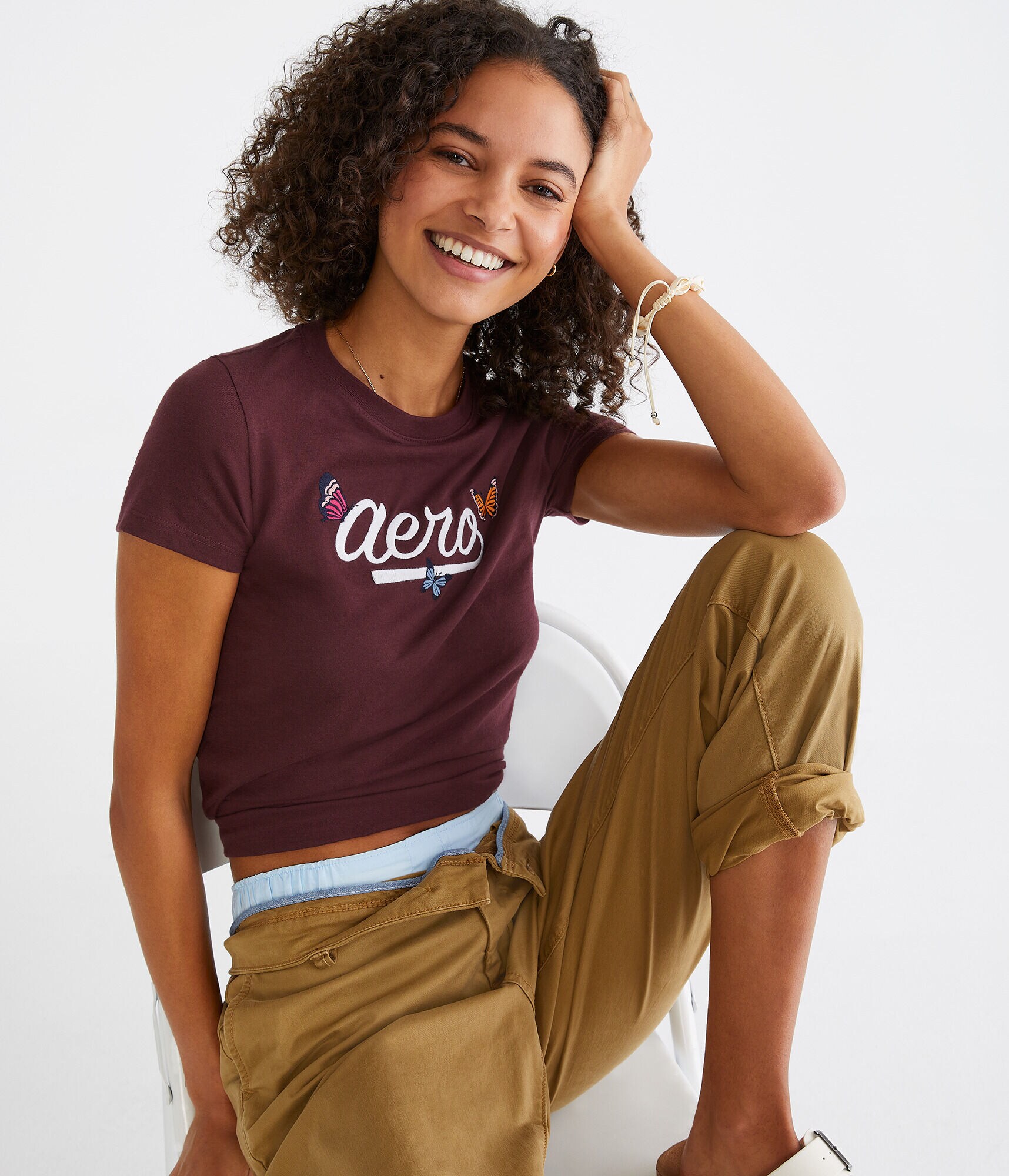 Aero Script Butterflies Graphic Tee