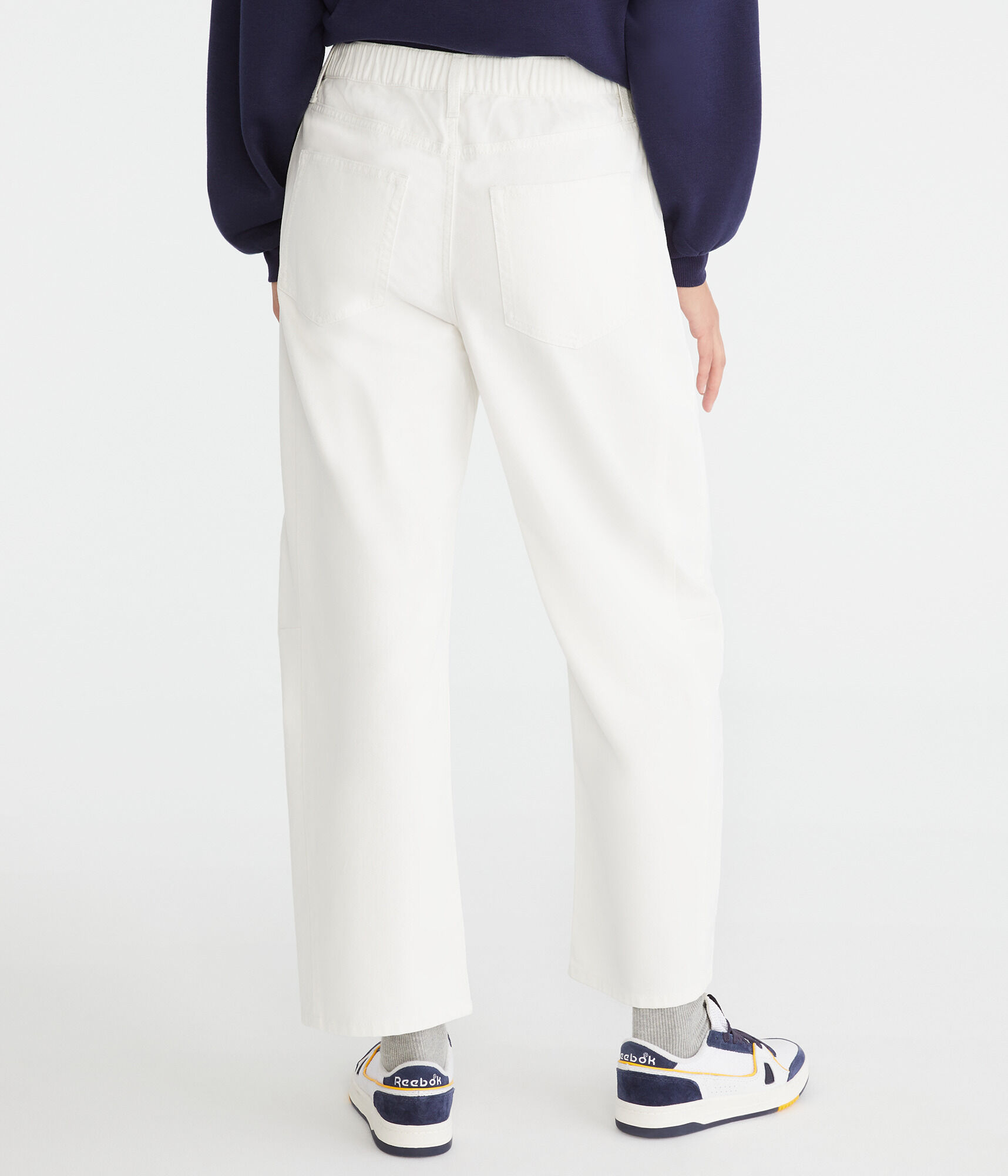 High-Rise Twill Barrel Pants