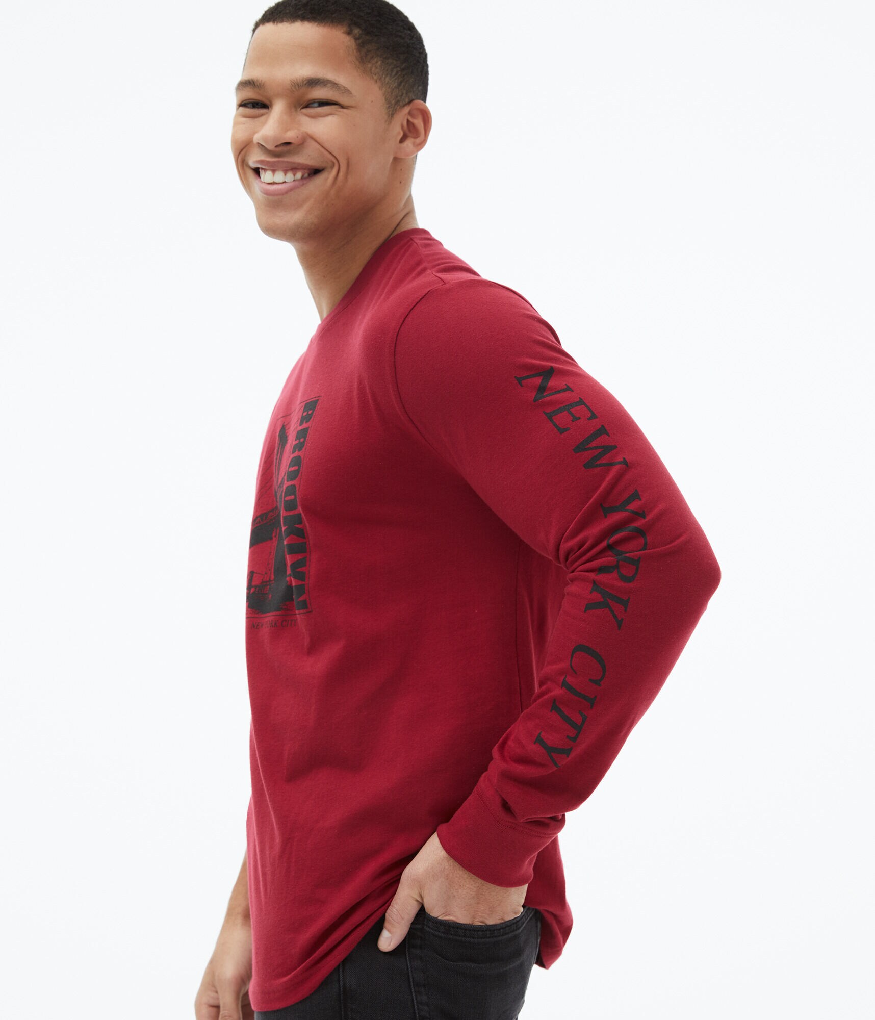 Long Sleeve Brooklyn Bridge Graphic Tee***