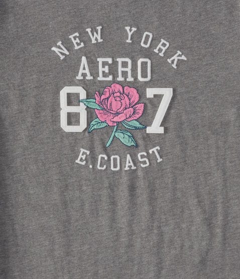 Aero 87 Rose Appliqué Graphic Tee Aero 87 Rose Appliqué Graphic Tee