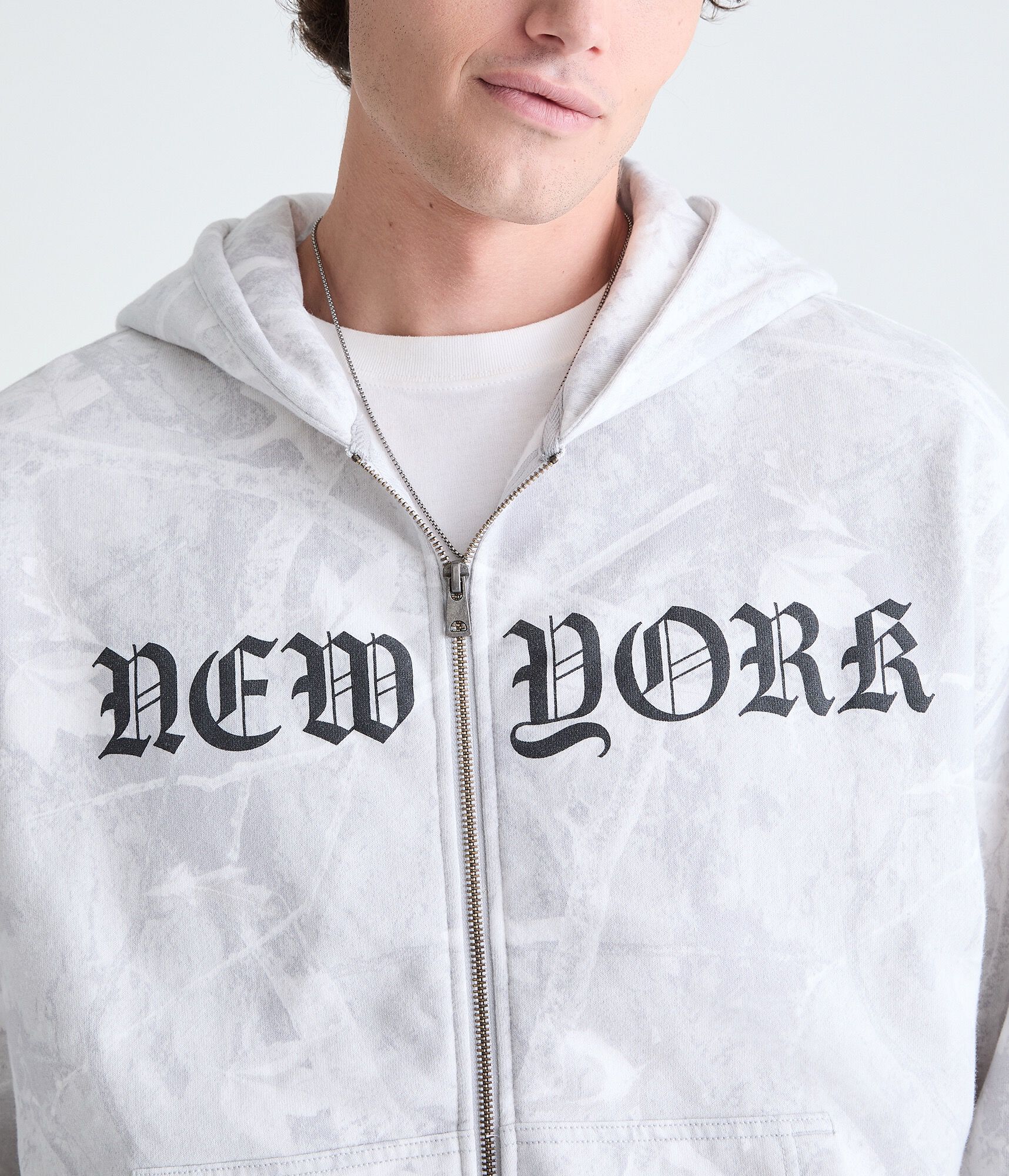 Cloud Soft New York Forest Camo Boxy Full-Zip Hoodie