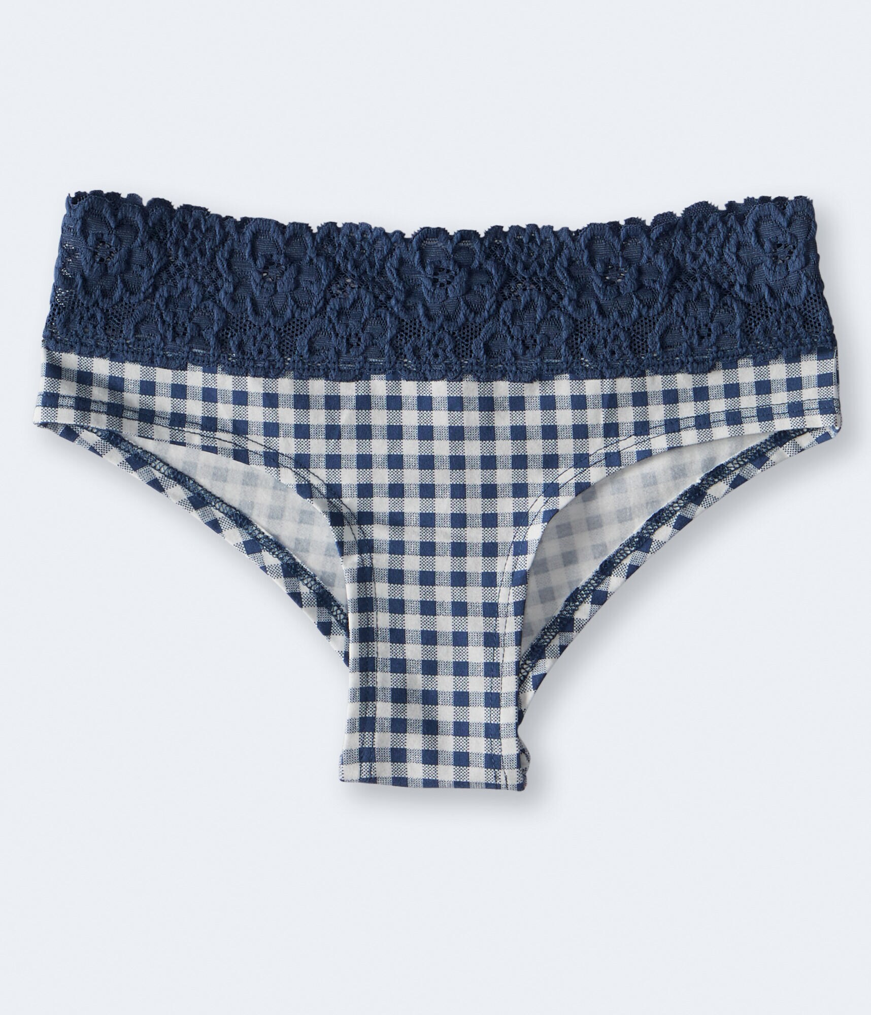 Gingham Lace-Trim Cheeky